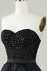 Load image into Gallery viewer, Princess A Line Sweetheart Black Strapless Ball Gown Formal Evening Dress