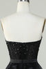 Load image into Gallery viewer, Princess A Line Sweetheart Black Strapless Ball Gown Formal Evening Dress