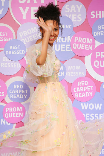 A Line Off The Shoulder A Line Prom Dress
