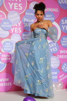 Load image into Gallery viewer, A Line Off The Shoulder A Line Prom Dress