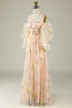 Load image into Gallery viewer, Green Off The Shoulder Long Sleeves A-Line Prom Dress