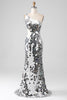 Load image into Gallery viewer, Queendancer Women Silver Mirror Sequins One Shoulder Prom Dress with Hollow-out Glitter Long Party Dress