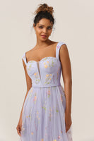 Load image into Gallery viewer, A Line Sweetheart Champagne Long Prom Dress with Embroidery