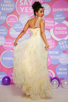 Load image into Gallery viewer, Champagne A Line Long Prom Dress With Embroidery