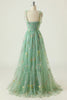 Load image into Gallery viewer, Champagne A Line Embroidered Long Prom Dress