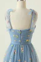 Load image into Gallery viewer, Black Embroidery Long Prom Dress