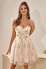 Load image into Gallery viewer, Cute A Line Spaghetti Straps Champagne Homecoming Dress with Embroidery