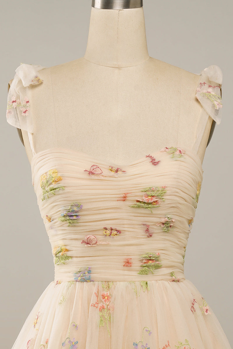 Load image into Gallery viewer, Green Spaghetti Straps Short Homecoming Dress with Embroidery