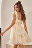 Load image into Gallery viewer, Cute A Line Spaghetti Straps Blue Short Homecoming Dress with Embroidery