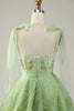 Load image into Gallery viewer, Spaghetti Straps Green A Line Cocktail Dress with Beading