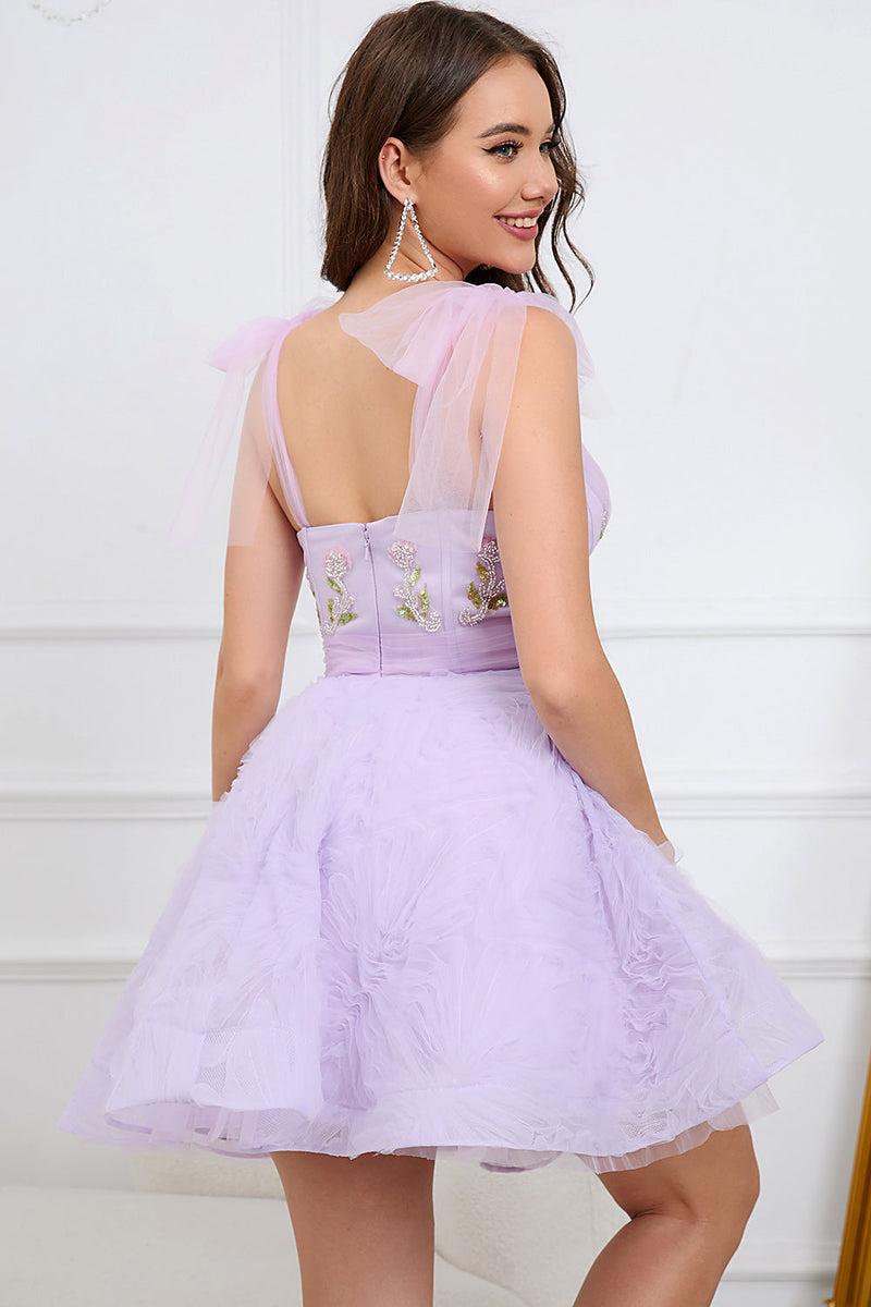 Load image into Gallery viewer, Spaghetti Straps Green A Line Cocktail Dress with Beading