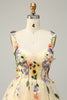 Load image into Gallery viewer, A Line Spaghetti Straps Champagne Short Homecoming Dress with Appliques