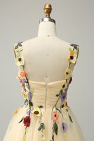 Load image into Gallery viewer, A Line Spaghetti Straps Green Short Homecoming Dress with Appliques