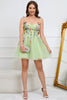 Load image into Gallery viewer, A Line Spaghetti Straps Champagne Short Homecoming Dress with Appliques