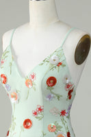 Load image into Gallery viewer, Spaghetti Straps Olive Sequins Backless Homecoming Dress