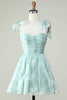 Load image into Gallery viewer, Blue A Line Spaghetti Straps Homecoming Dress