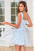 Load image into Gallery viewer, Stylish A Line Off the Shoulder Sage Printed Short Homecoming Dress