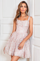 Load image into Gallery viewer, Stylish A Line Off the Shoulder Sage Printed Short Homecoming Dress