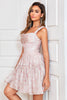 Load image into Gallery viewer, Stylish A Line Spaghetti Straps Sage Printed Short Homecoming Dress
