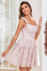 Load image into Gallery viewer, Stylish A Line Spaghetti Straps Sage Printed Short Homecoming Dress