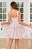Load image into Gallery viewer, Stylish A Line Spaghetti Straps Sage Printed Short Homecoming Dress