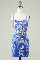 Load image into Gallery viewer, Dark Green Spaghetti Straps Bodycon Homecoming Dress With Appliques