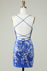 Load image into Gallery viewer, Dark Green Spaghetti Straps Bodycon Homecoming Dress With Appliques