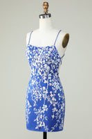 Load image into Gallery viewer, Dark Green Spaghetti Straps Bodycon Homecoming Dress With Appliques