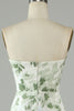Load image into Gallery viewer, Asymmetrical Strapless Printed Green Long Prom Dress