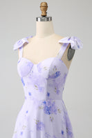 Load image into Gallery viewer, Lilac Corset Floral A-Line Long Prom Dress