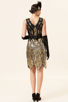 Gold Gatsby 1920s Dress