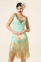 Load image into Gallery viewer, Sequins Green Short 1920s Party Dress