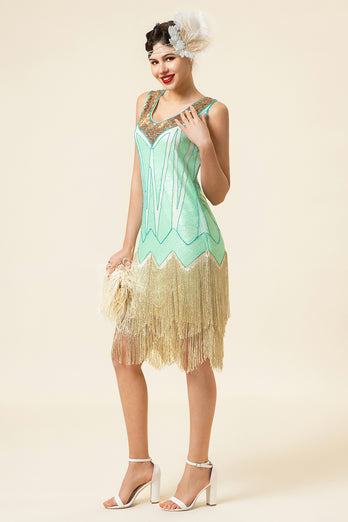Sequins Green Short 1920s Party Dress