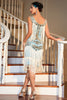 Load image into Gallery viewer, Blue Apricot Round Neck Gatsby 1920s Dress with Sequins and Fringes