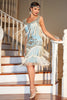 Load image into Gallery viewer, Blue Apricot Round Neck Gatsby 1920s Dress with Sequins and Fringes