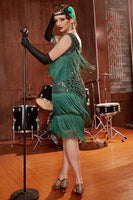 Load image into Gallery viewer, Blue Apricot Round Neck Gatsby 1920s Dress with Sequins and Fringes