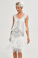 Load image into Gallery viewer, Black Gatsby 1920s Flapper Dress with Sequins and Fringes