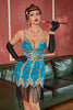 Load image into Gallery viewer, Royal Blue Sequin Cocktail Party Dress with Fringes