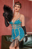 Load image into Gallery viewer, Royal Blue Sequin Cocktail Party Dress with Fringes