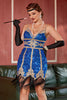 Load image into Gallery viewer, Royal Blue Sequin Cocktail Party Dress with Fringes