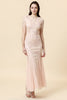 Load image into Gallery viewer, Blush Short Sleeves Sheath Prom Dress