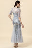 Load image into Gallery viewer, Grey Mermaid Sparkly Beaded Sequins Prom Dress