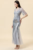 Load image into Gallery viewer, Grey Mermaid Sparkly Beaded Sequins Prom Dress