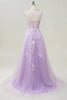 Load image into Gallery viewer, Elegant A Line One Shoulder Purple Long Prom Dress with Appliques