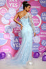 Load image into Gallery viewer, Mermaid One Shoulder Sky Blue Prom Dress with Appliques