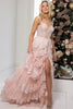 Load image into Gallery viewer, Sparkly Black Off The Shoulder Tiered Corset Prom Dress