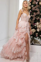 Load image into Gallery viewer, Lilac Off The Shoulder Tiered Prom Dress