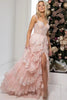 Load image into Gallery viewer, Black Off The Shoulder Tiered Prom Dress