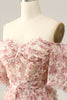 Load image into Gallery viewer, Ivory Red Flower Off The Shoulder Prom Dress