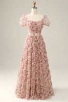 Load image into Gallery viewer, Ivory Red Flower Square Neck Prom Dress